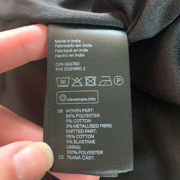 H&m Black/White Aztec Short Woven Fabric Embroidered Straight Skirt Size S - Picture 10 of 13